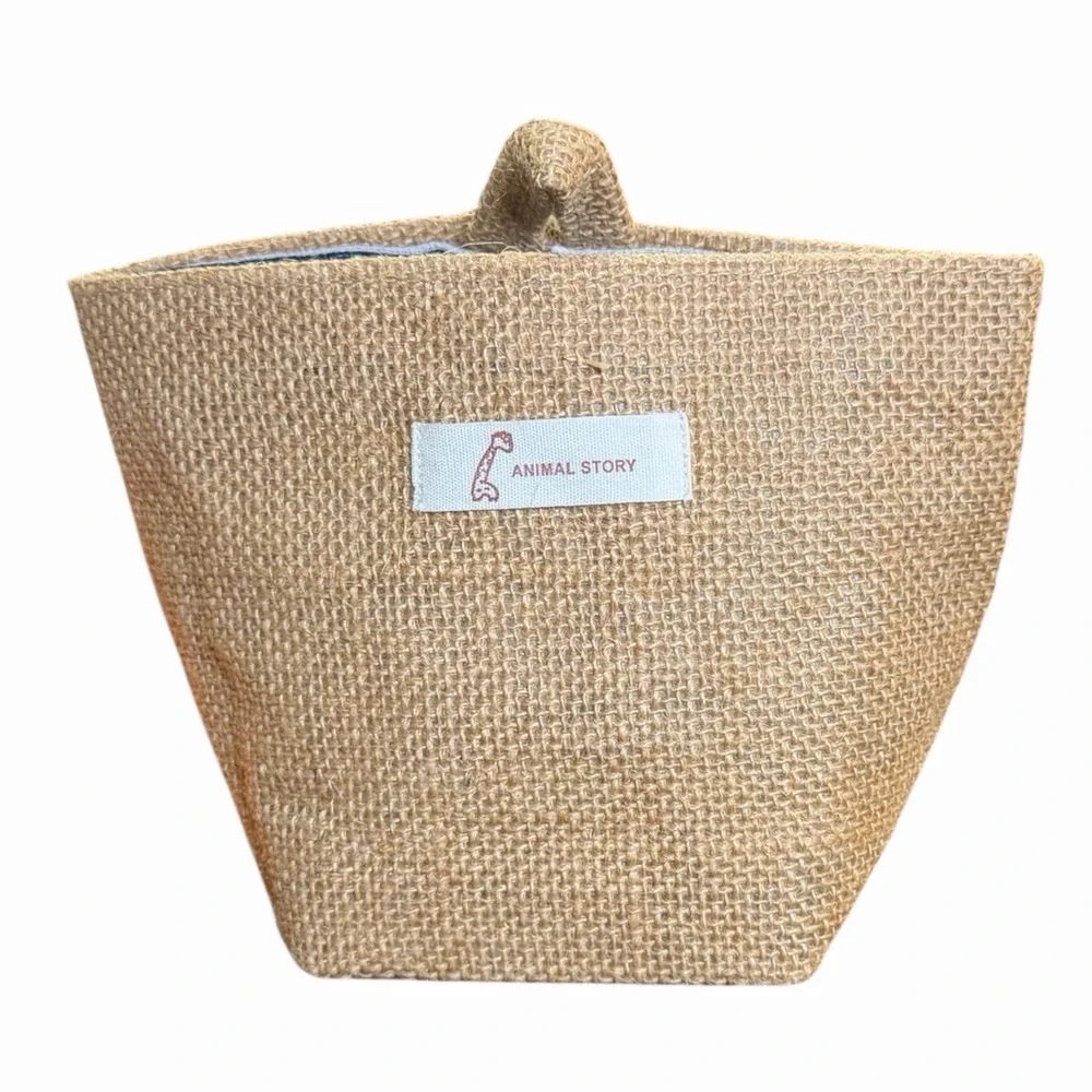 Desktop Storage Basket Hanging‎ Pocket Small Sack Sundries Jute Cotton Linen Bag